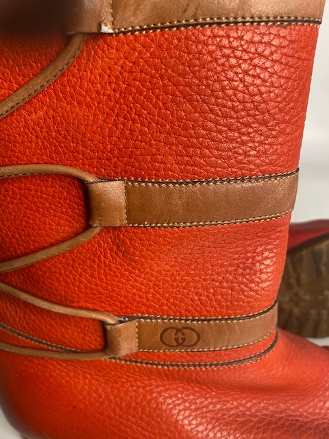 Red 1980's Gucci Boots