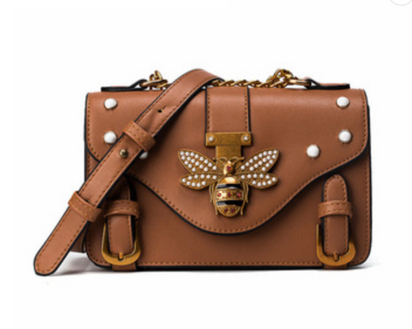 Fly Away Pearl Bee Accent Crossbody Bag