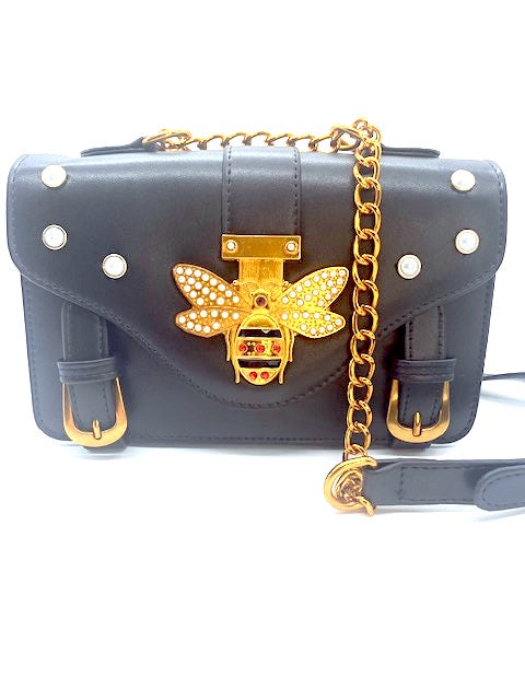 Fly Away Pearl Bee Accent Crossbody Bag
