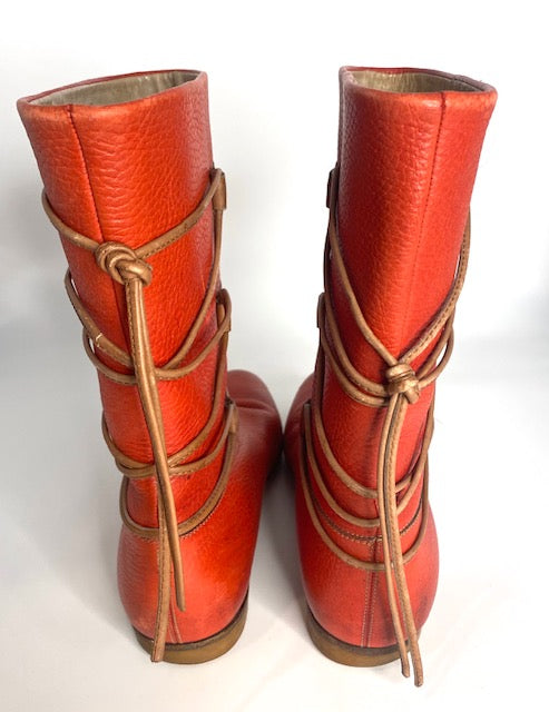 Red 1980's Gucci Boots
