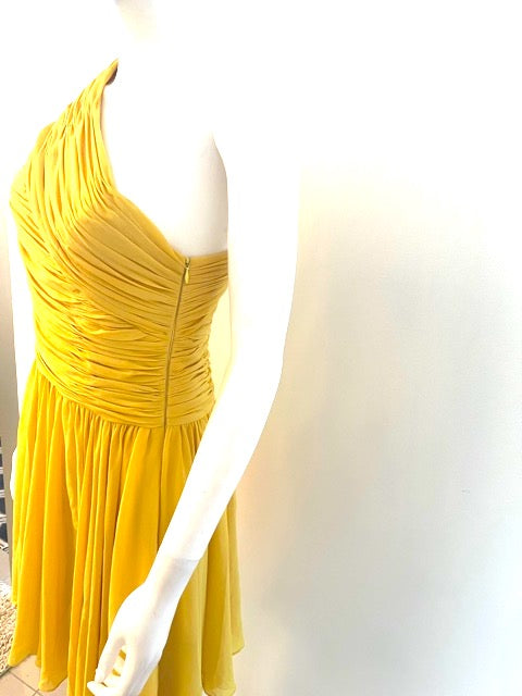 Halston Heritage Yellow Grecian Style Dress / 6-8